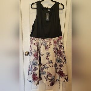 City Chic Elegant Black & Floral Dress